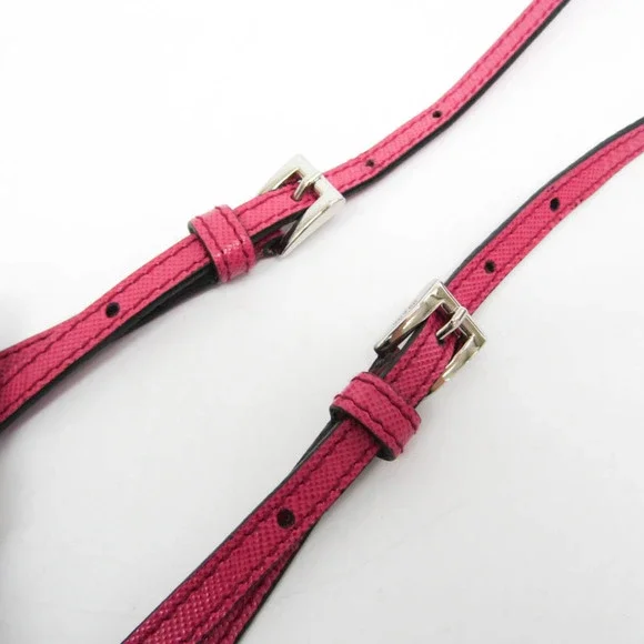 PRADA Pink Leather Saffiano Shoulder Bag